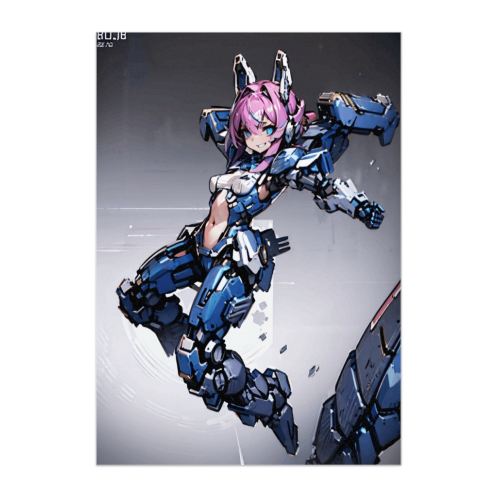 メカ少女ポスター:ピンク髪メカガール