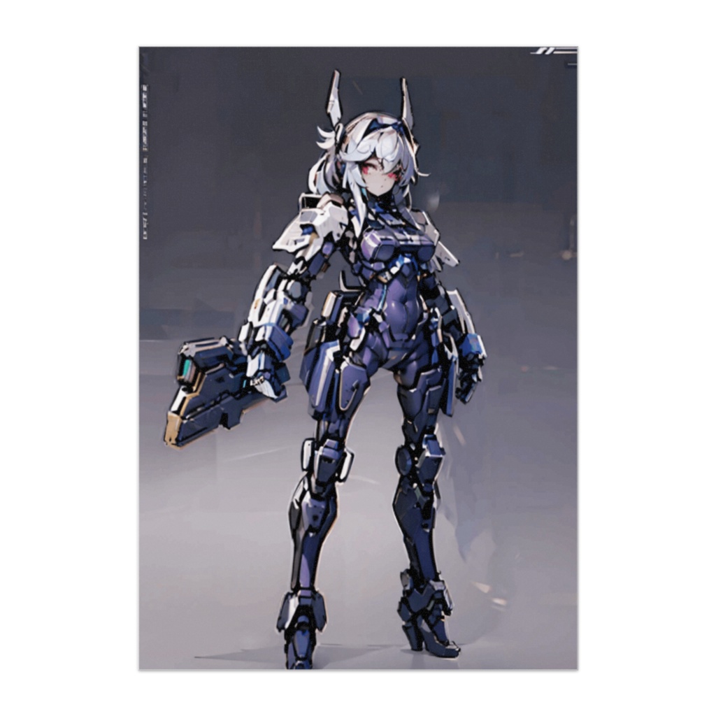 メカ少女ポスター：白髪ガンナー