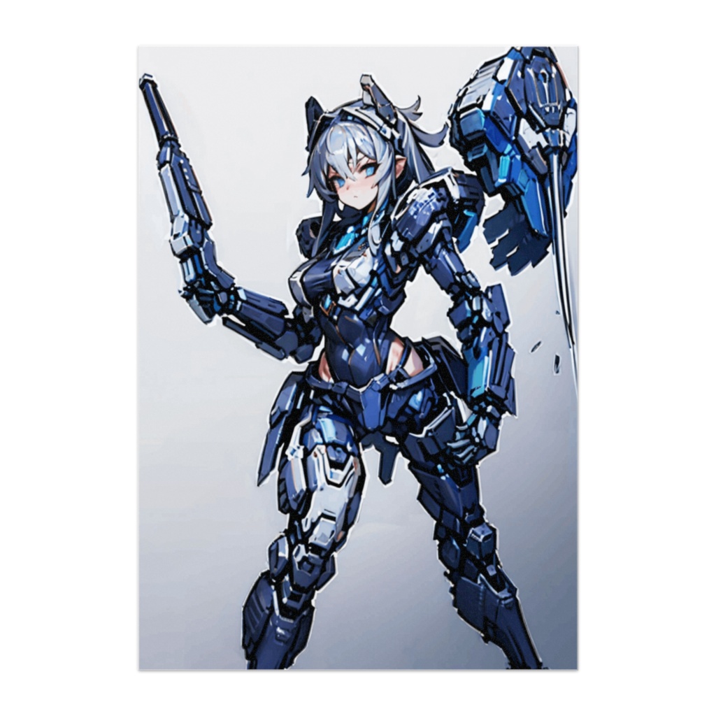 メカ少女ポスター:銀髪ガンナー