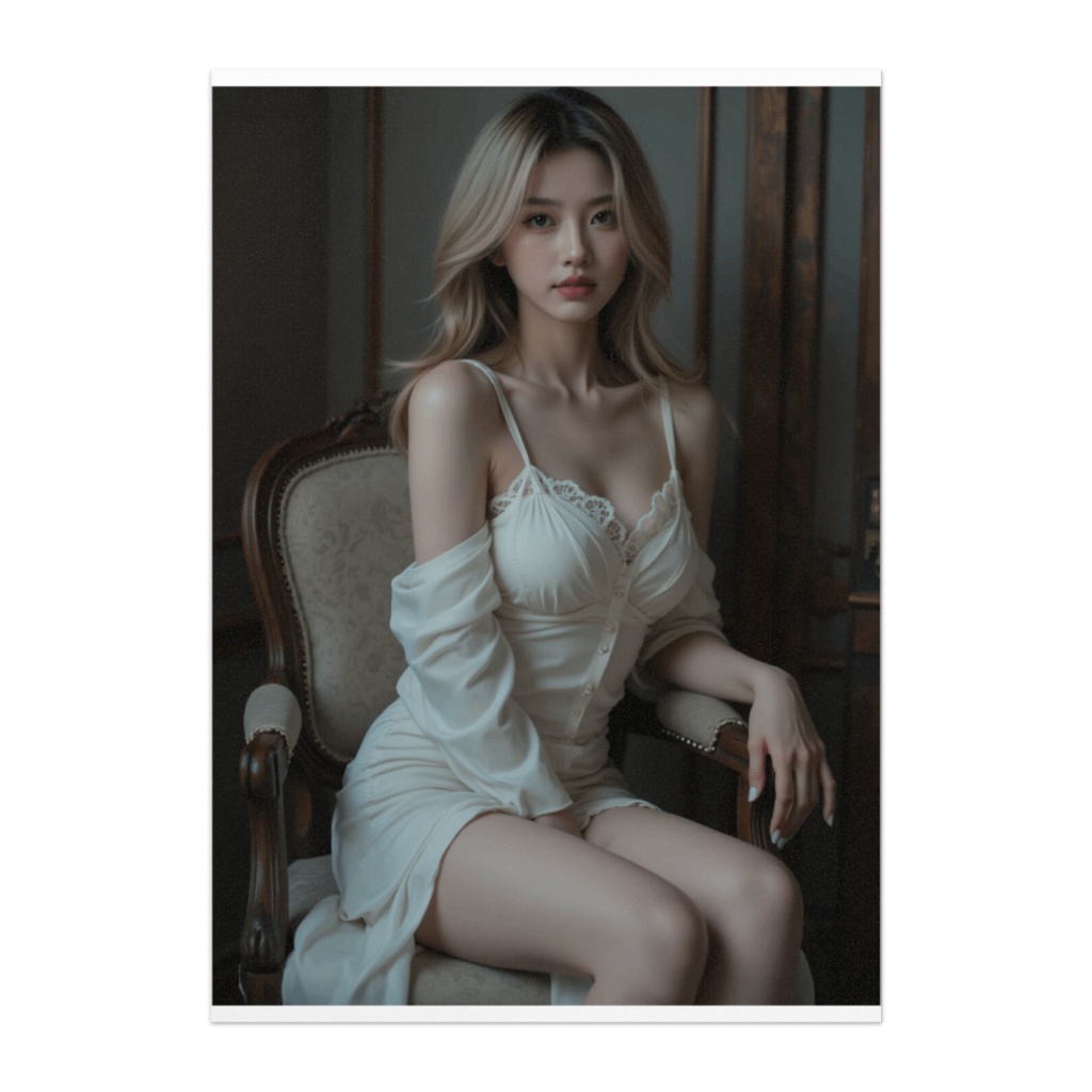 白いドレスの優雅なポートレート