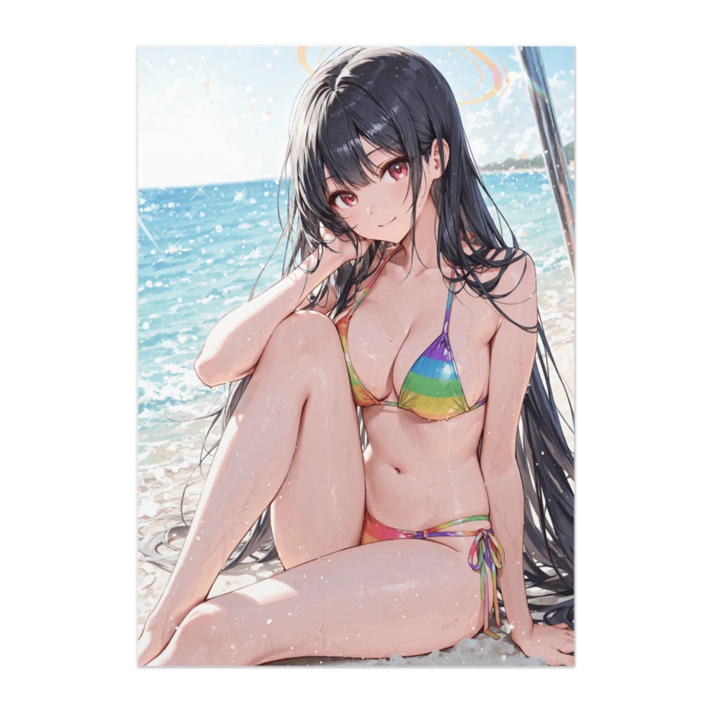 レインボービキニの美少女ポスター