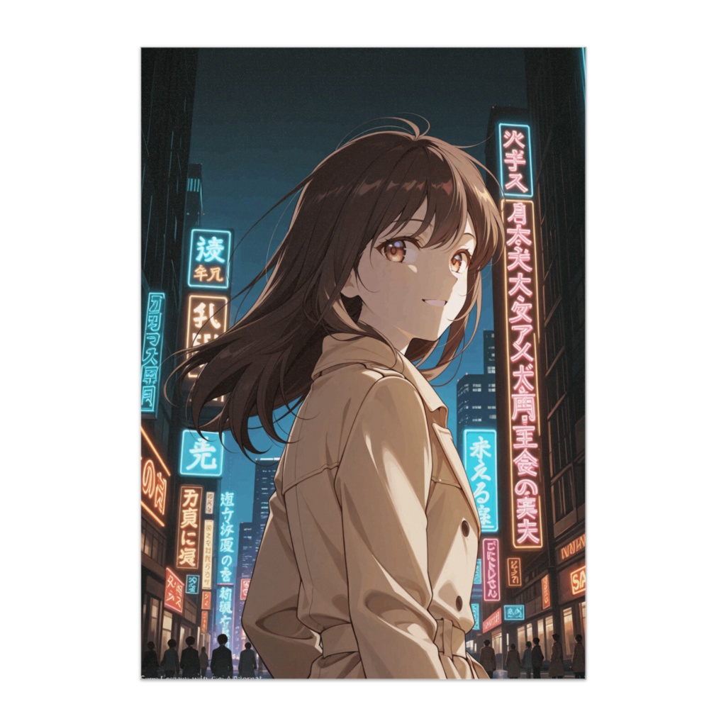 都会の一日：ネオンに微笑む彼女