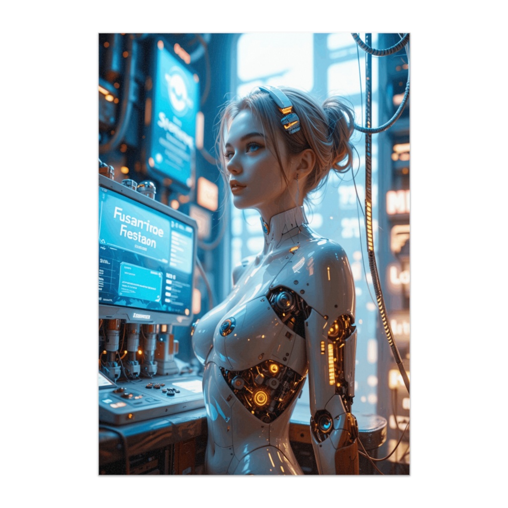 白衣ラボの美女アンドロイド