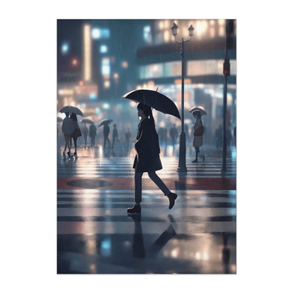 Rainy Crosswalk Silence