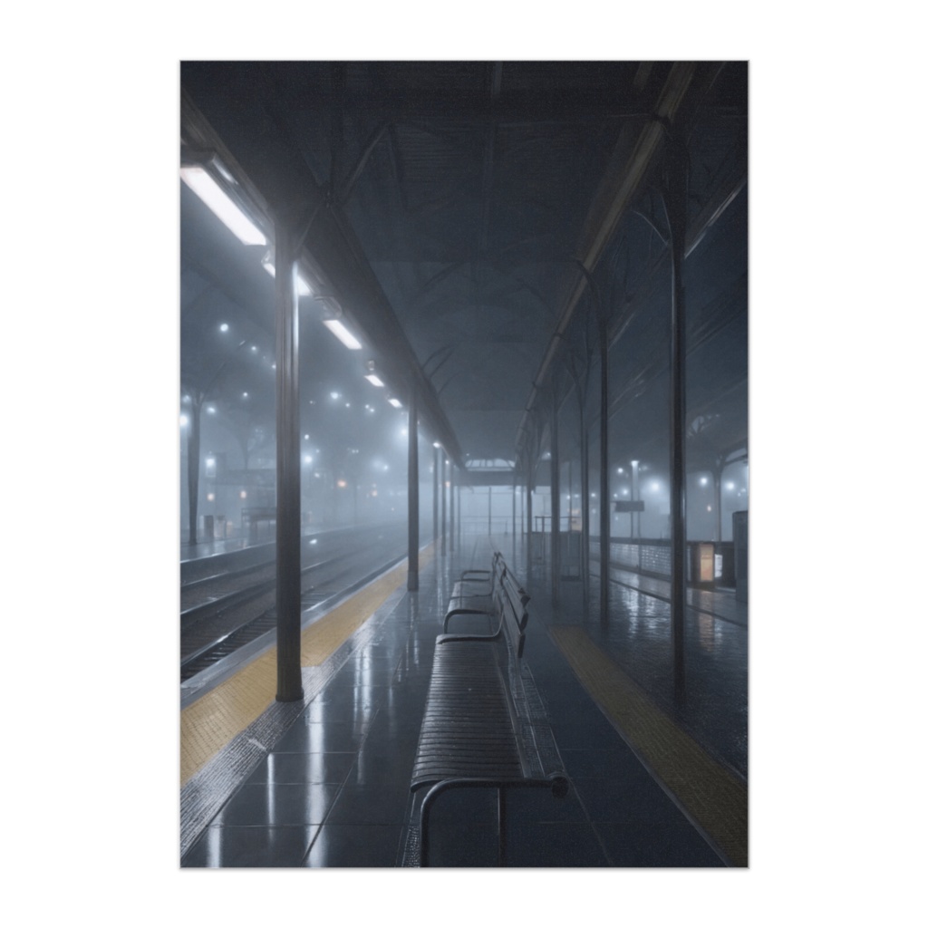 霧の駅ホーム