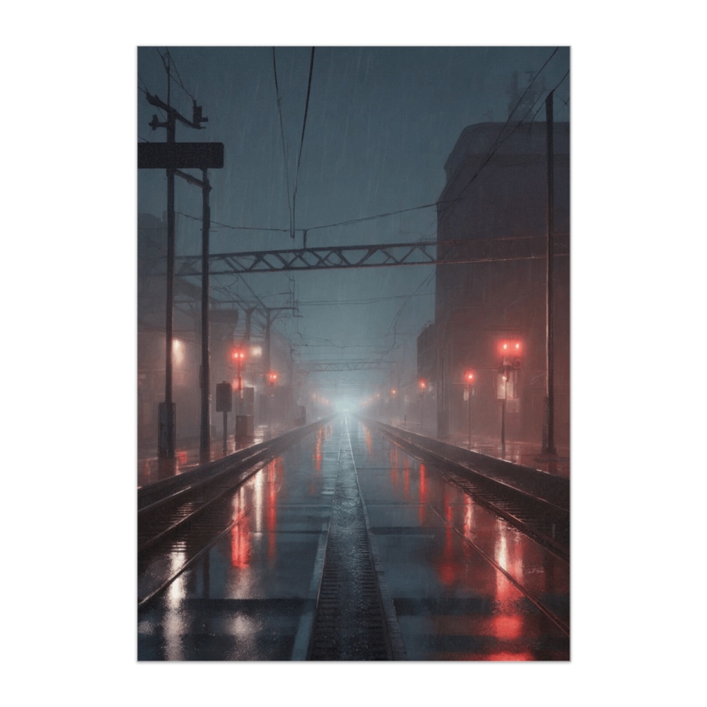 赤信号の線路