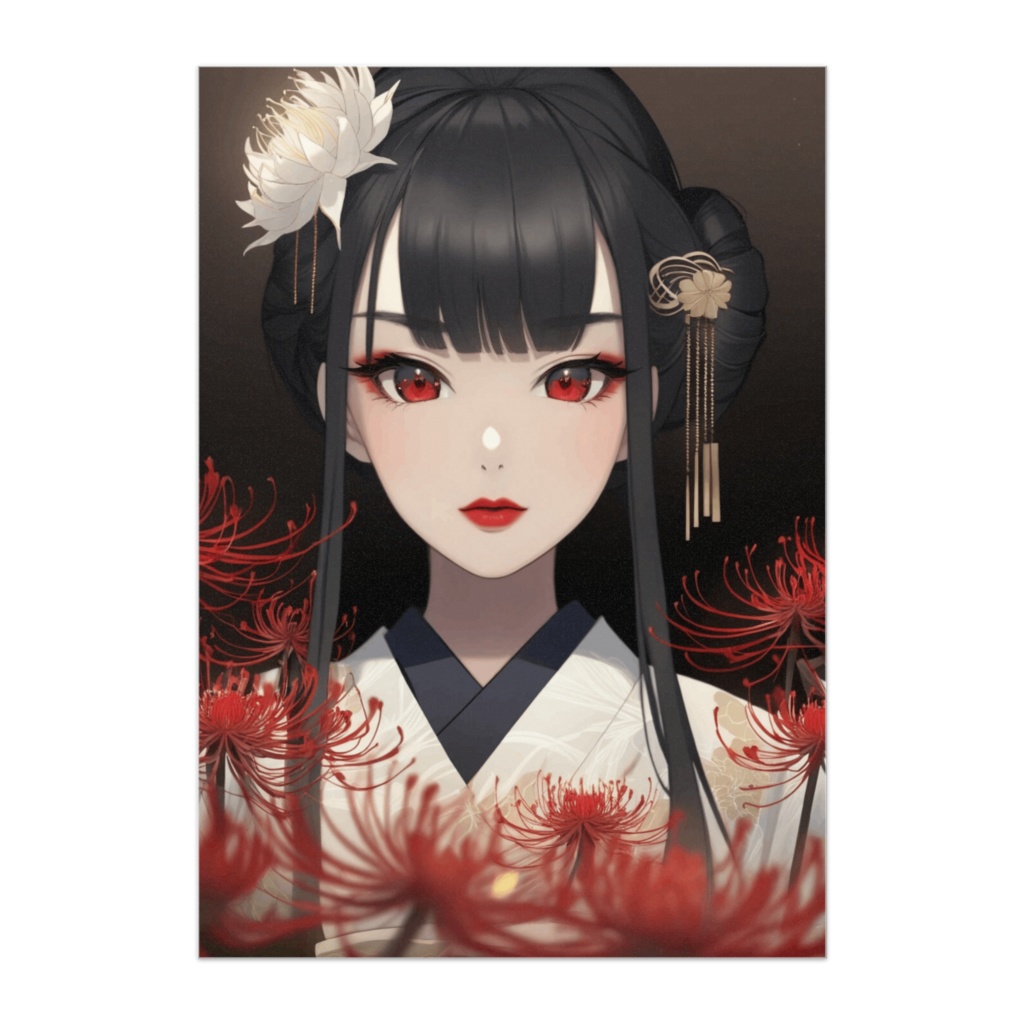 彼岸花と白蓮の夜  