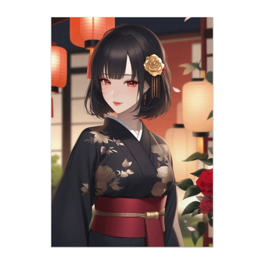 宵灯りの微笑み  