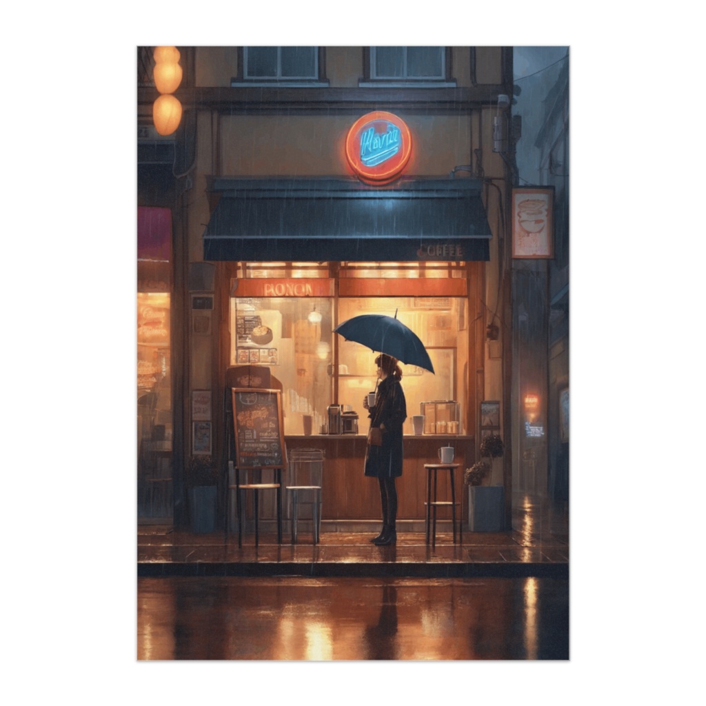 雨のカフェテラス