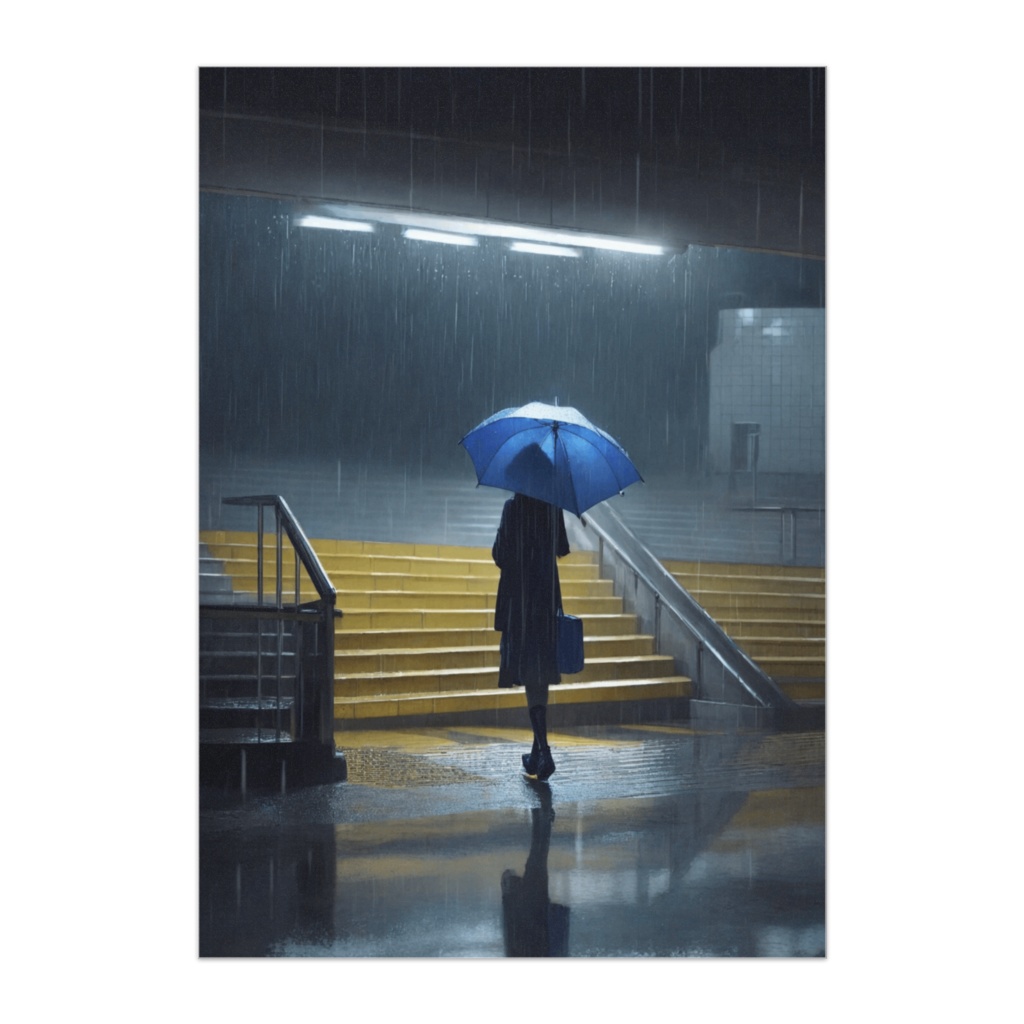 青い傘の夜