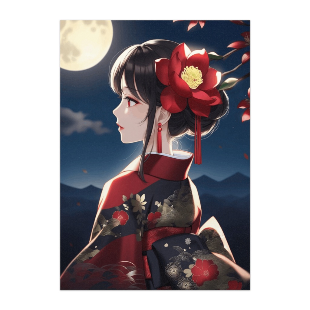 月下の紅花