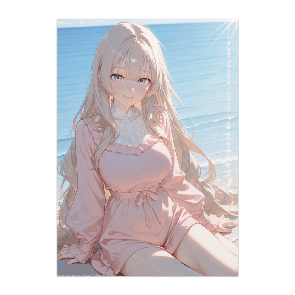 ピンクの風と海の微笑み