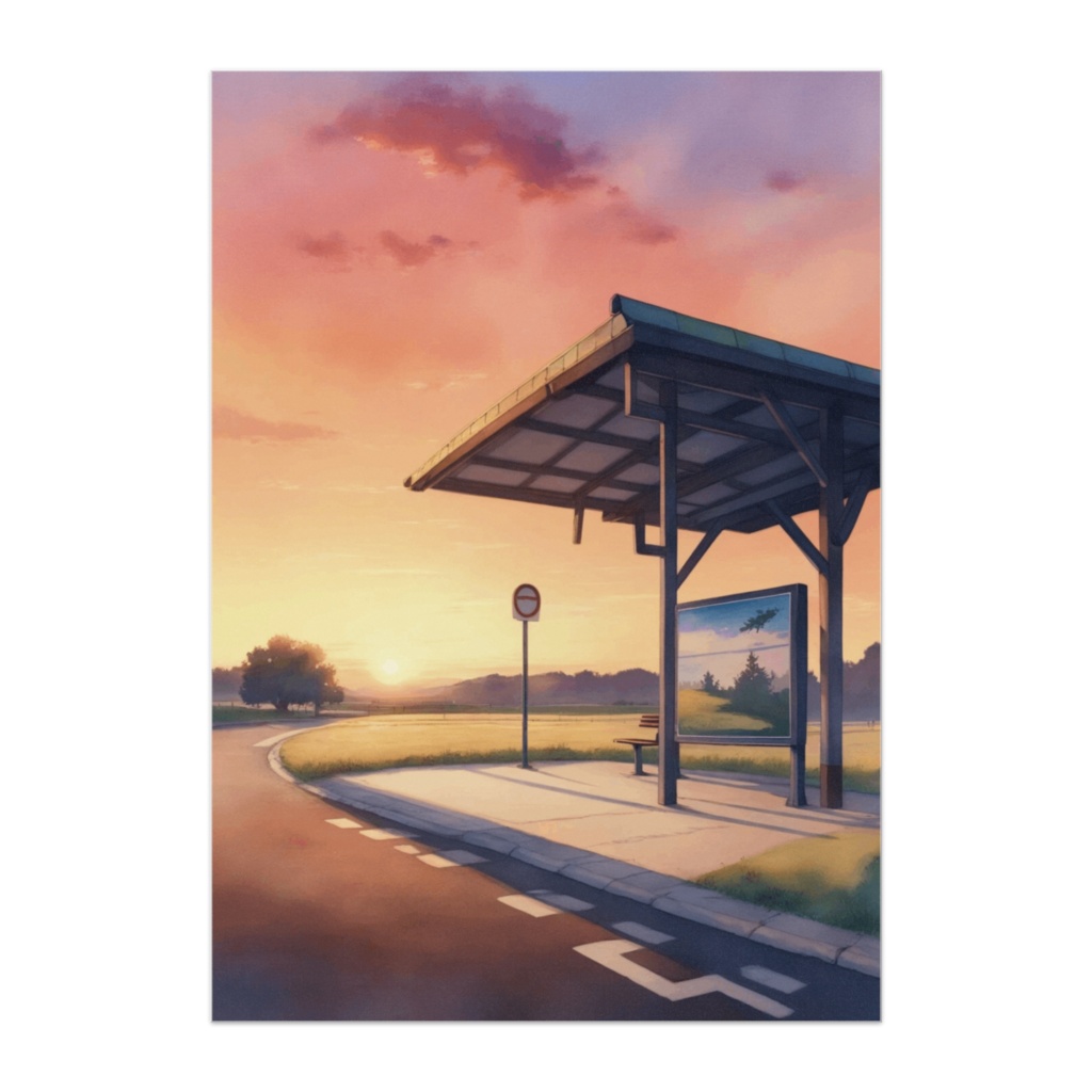 記憶の旅路 － 夕暮れのバス停 －