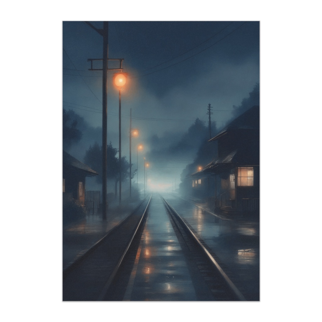 記憶の旅路 － 夜の踏切 －