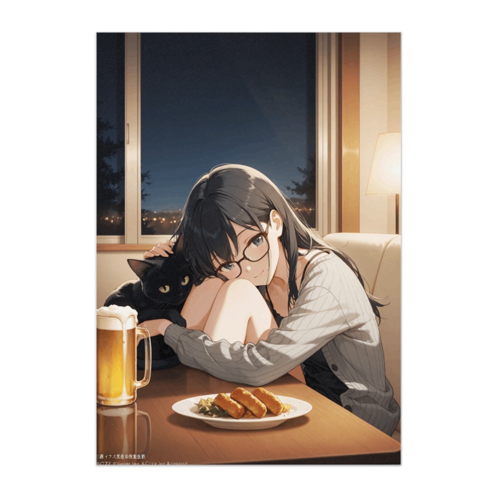 夜の静けさと黒猫と