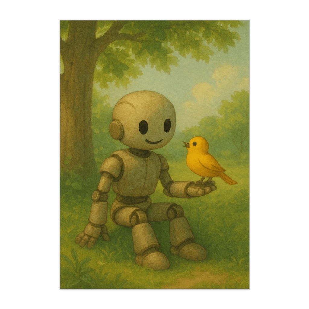 ロボットと小鳥の出会い