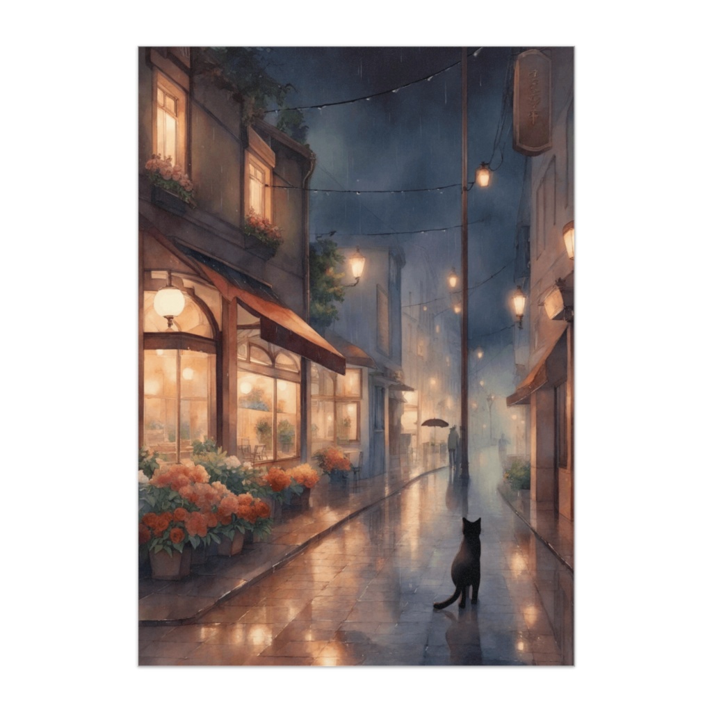 夜のカフェ通り