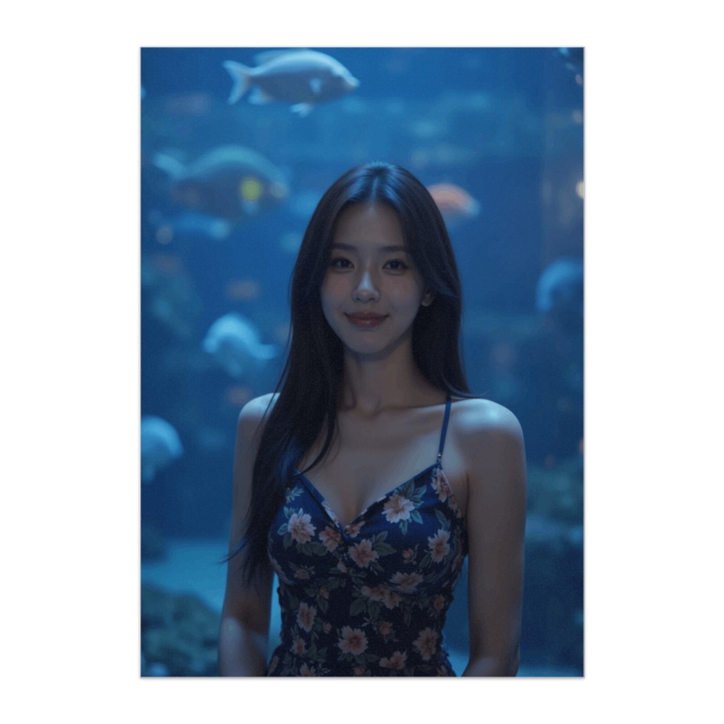 青の水族館で微笑む彼女