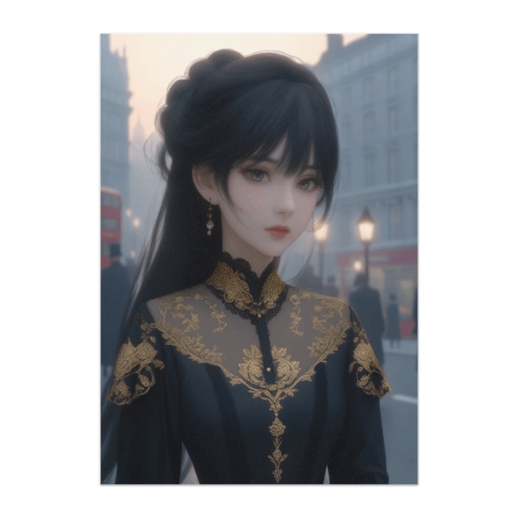 霧のロンドンと黒のビクトリア朝ドレスⅠ