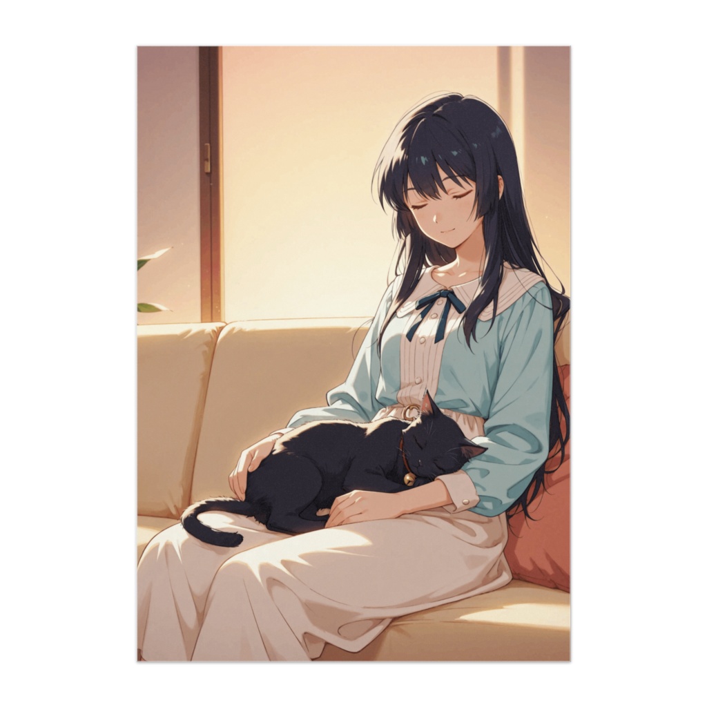 黒猫と過ごす休日 ― 夜のくつろぎ ―