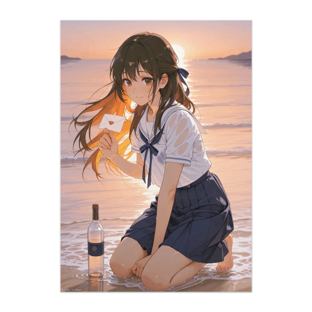 海の手紙 ― 夕暮れの浜辺で