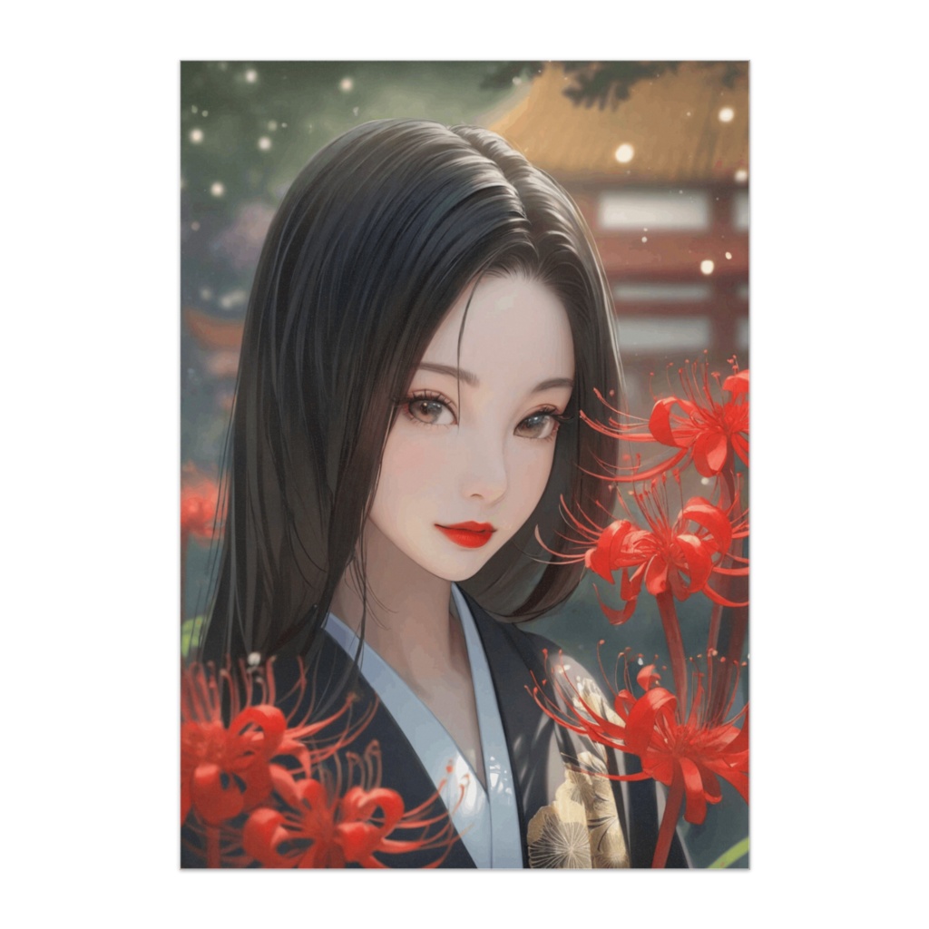 緋の花に微笑む