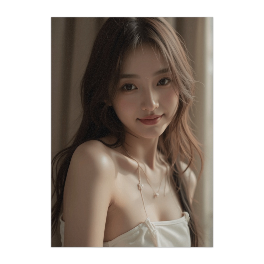 白いドレスの微笑