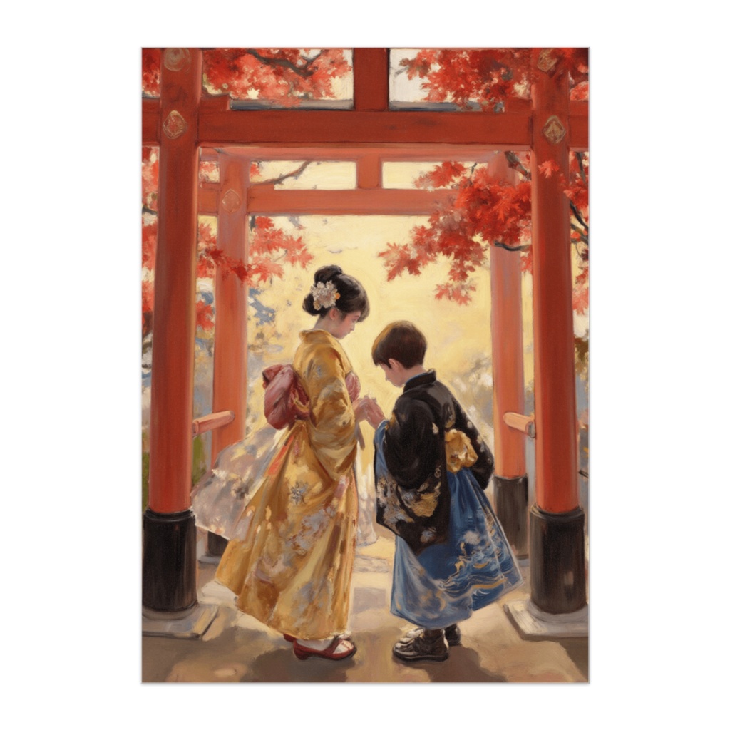 七五三 ― 手をつなぐ姉弟