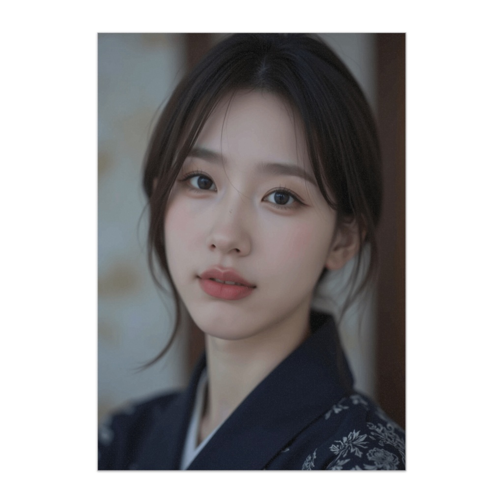 紺の静寂 ― 和の微笑み