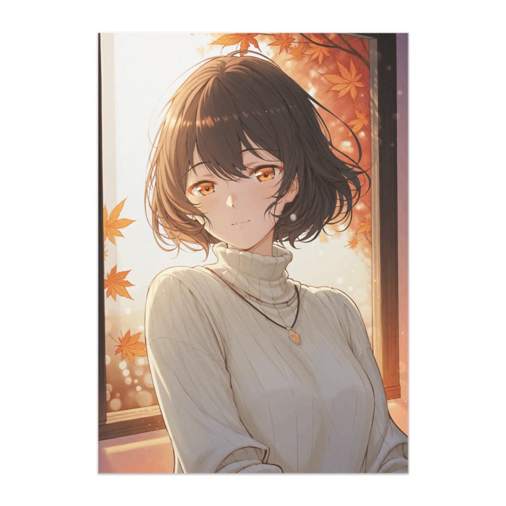 秋の光と微笑み ― Autumn Glow Window