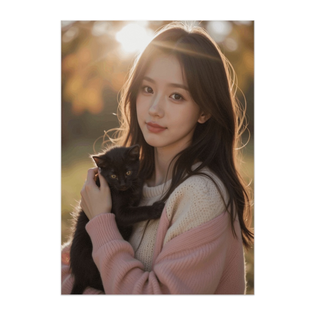 秋の陽だまりと黒猫のぬくもり