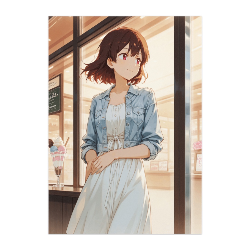 夕暮れのアイスショップ