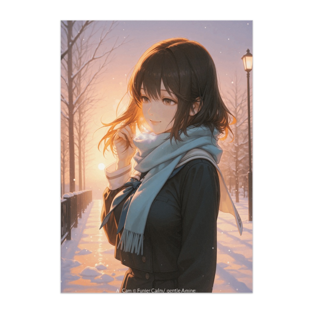 冬風の街角 ― 灰色マフラーと紺のセーラー