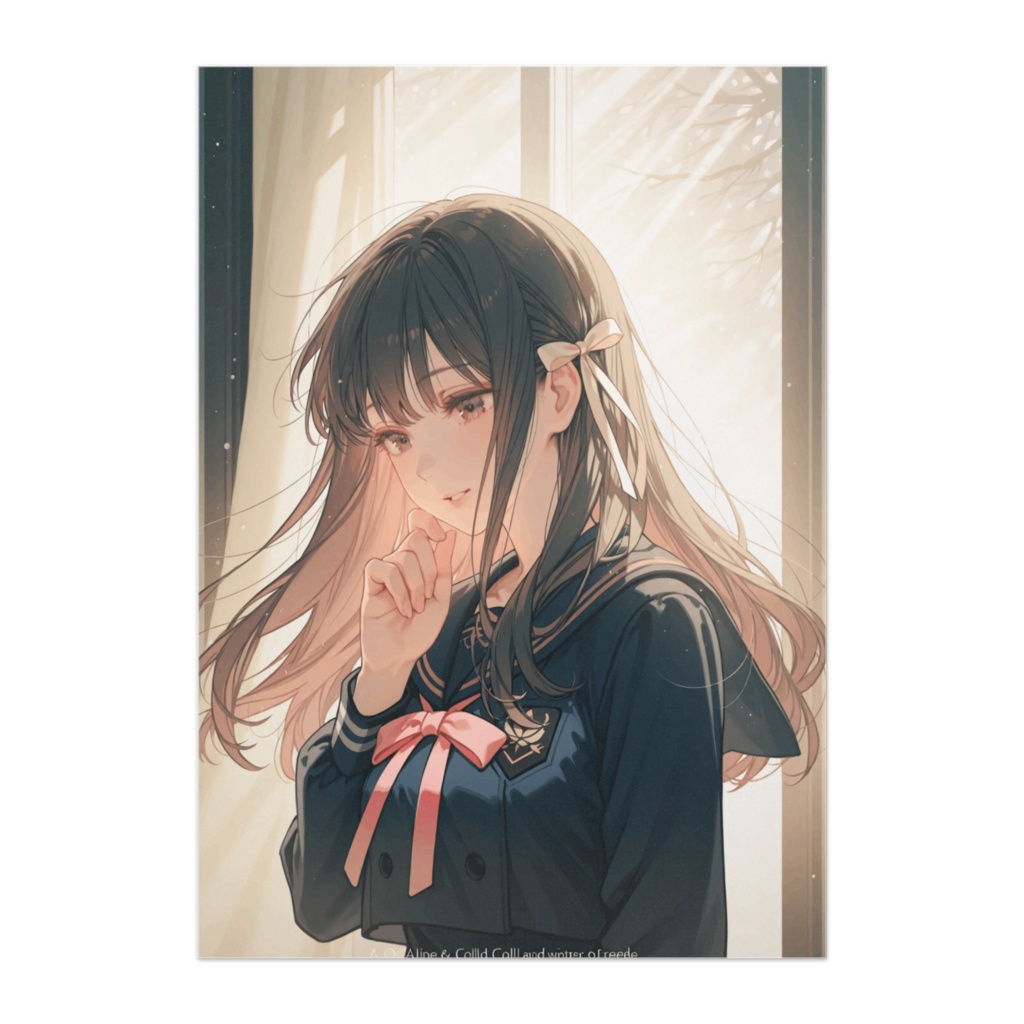 光のカーテン ― 黒セーラーと冬の微笑み