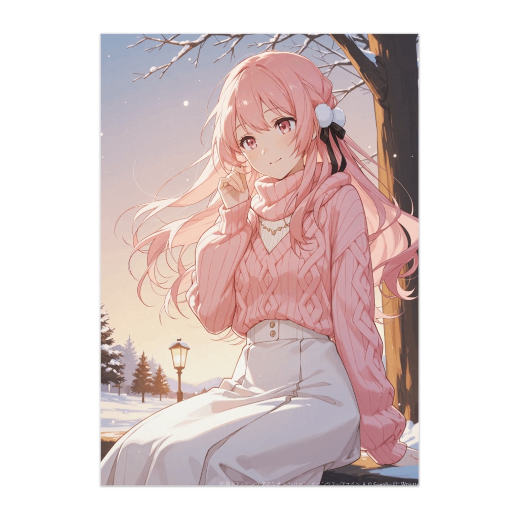 冬の午後 ― ピンクニットのぬくもり