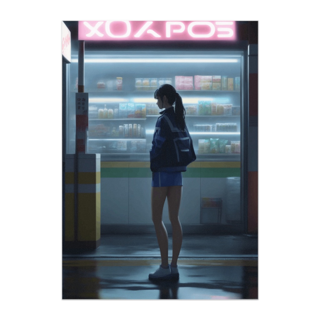 夜灯のひととき ― コンビニ前の少女