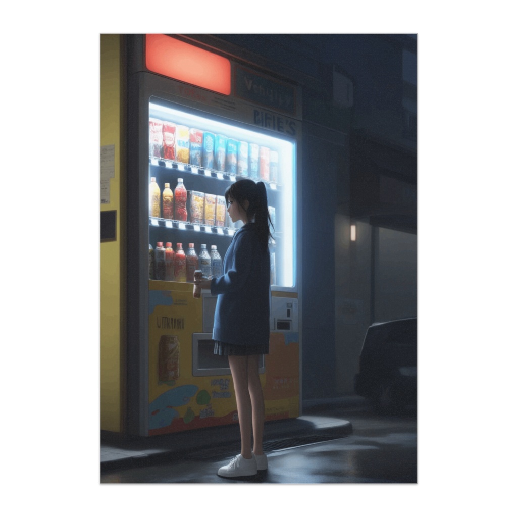 夜の自販機前 ― 選ぶひととき