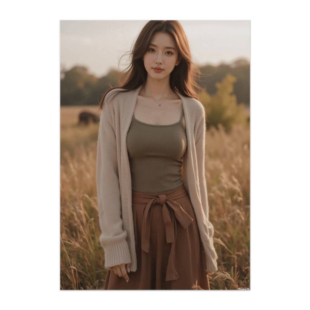 夕暮れコスモスと君の微笑み