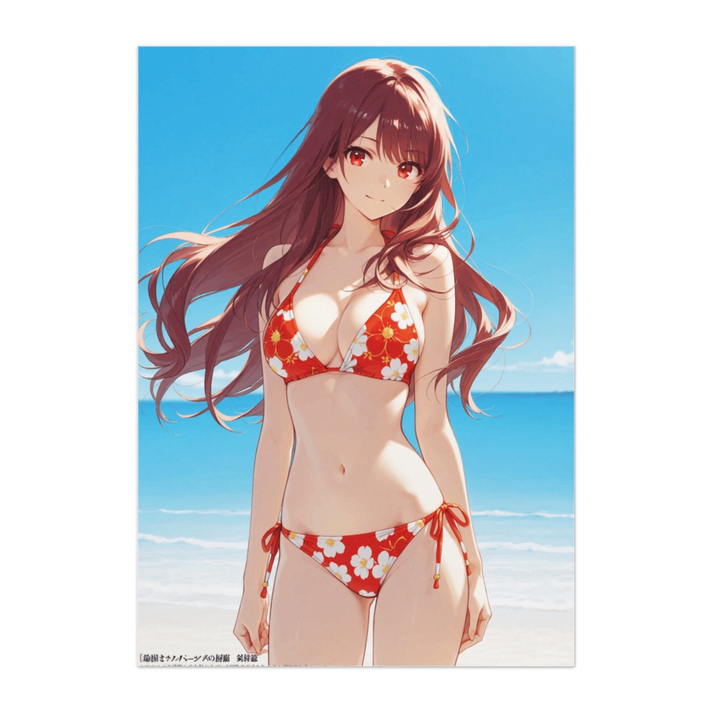 Floral Breeze Bikini ― 赤い花柄ビキニの夏風