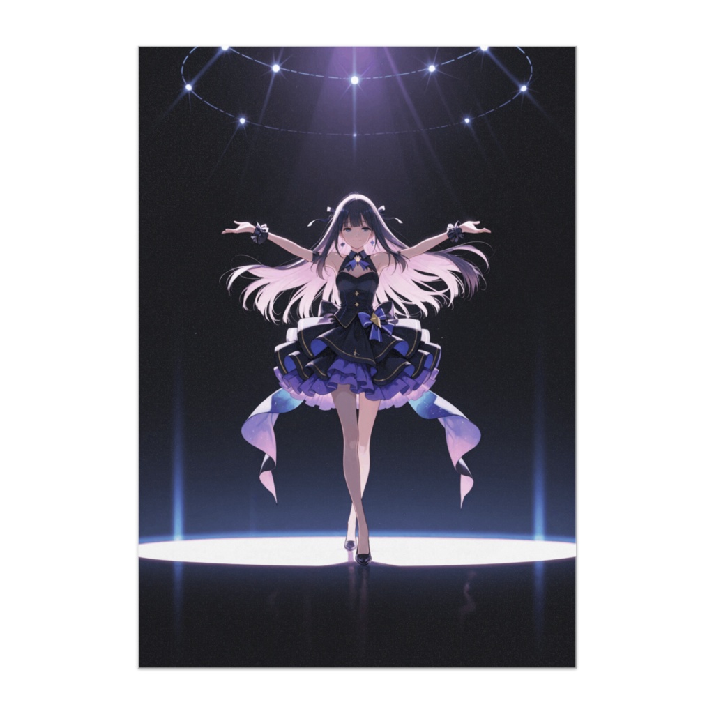 ミッドナイトステージのクールアイドル（アニメ風ポスター）