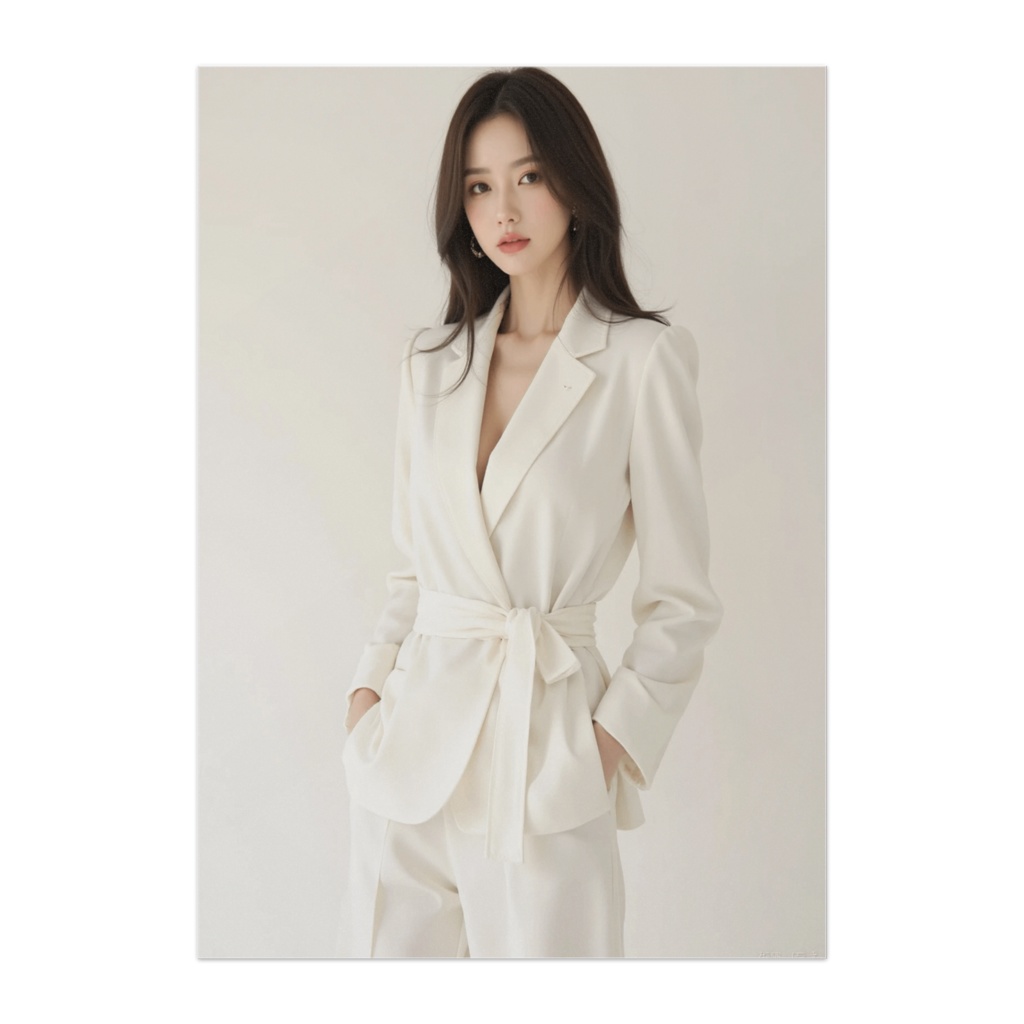 ホワイトミニマル・エレガント美女