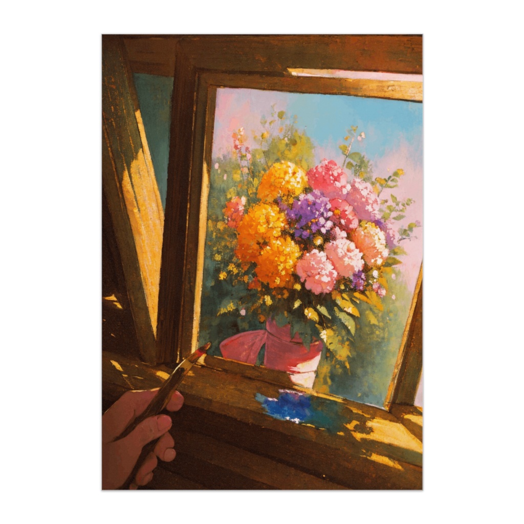 描かれる花 ― アトリエのひととき