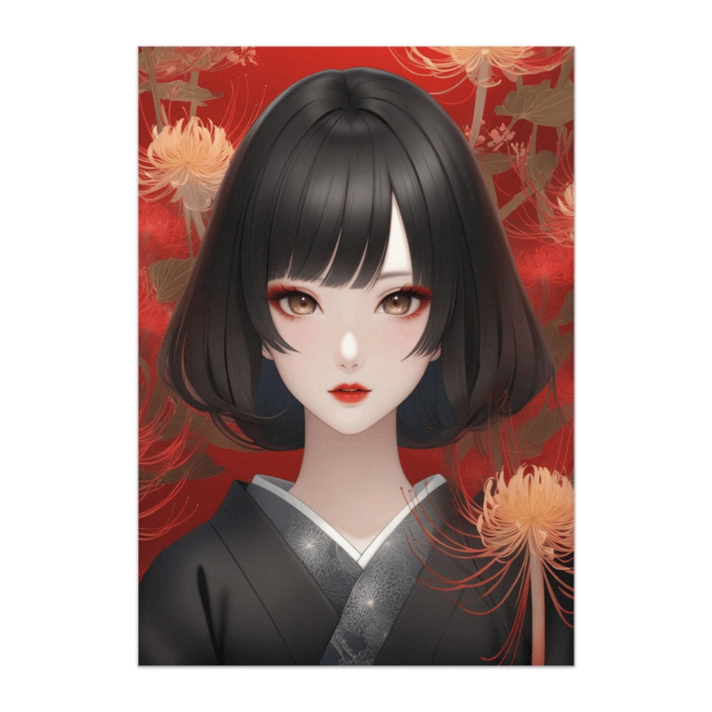 紅華のまなざし ― 黒椿の和人形