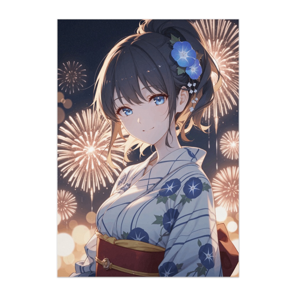 夜空に咲く朝顔のきらめき