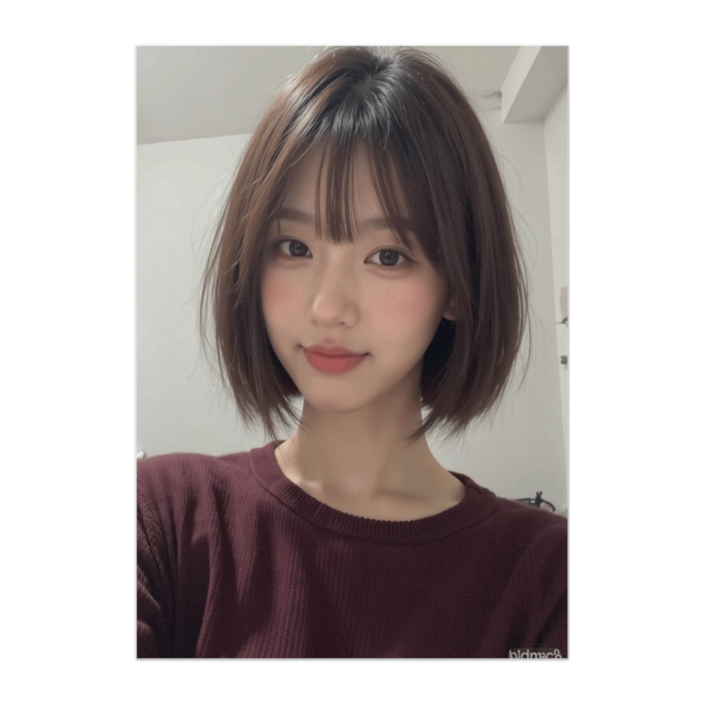 微笑む午後のボブスタイル