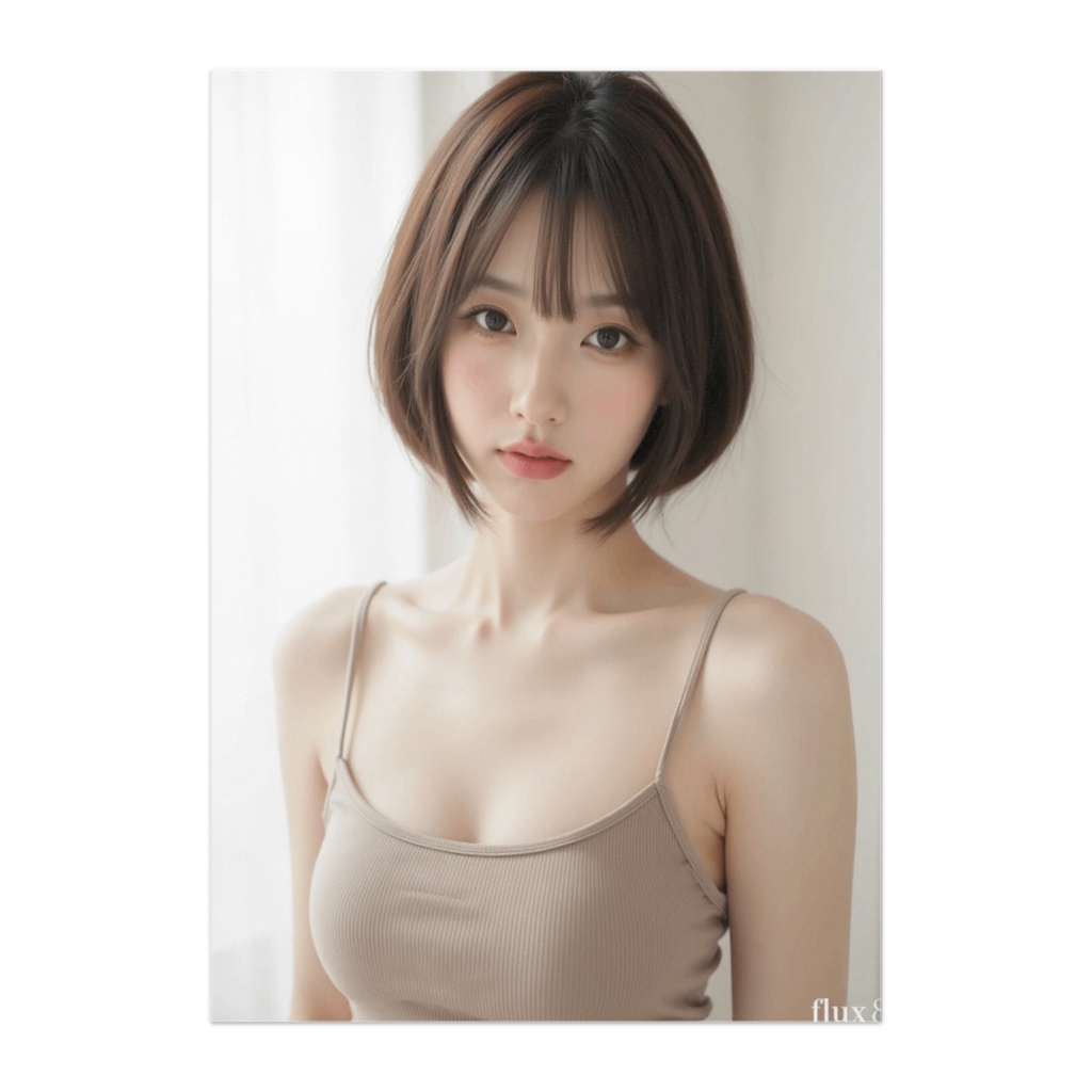 穏やかな光の中のボブスタイル