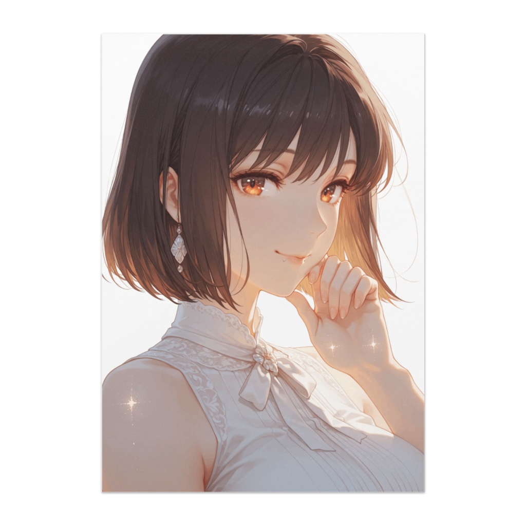 夕光にきらめく優美な微笑み