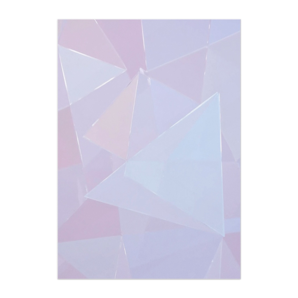 パステル・トライアングルの透明幾何学アート