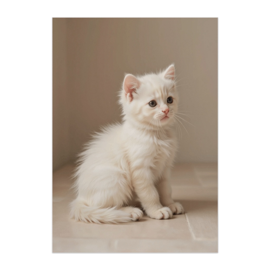 まっしろ子猫のすまし顔ポートレート