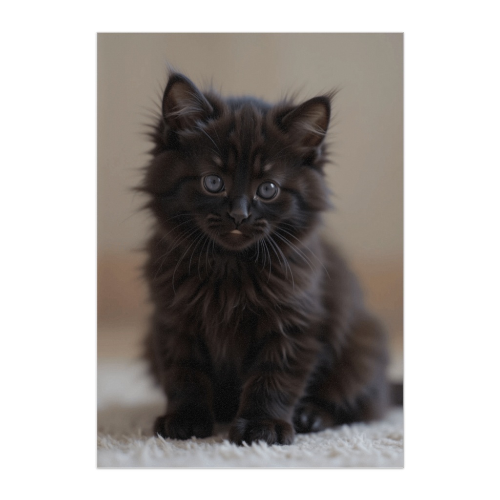 ふわもこ黒猫のまっすぐなまなざし